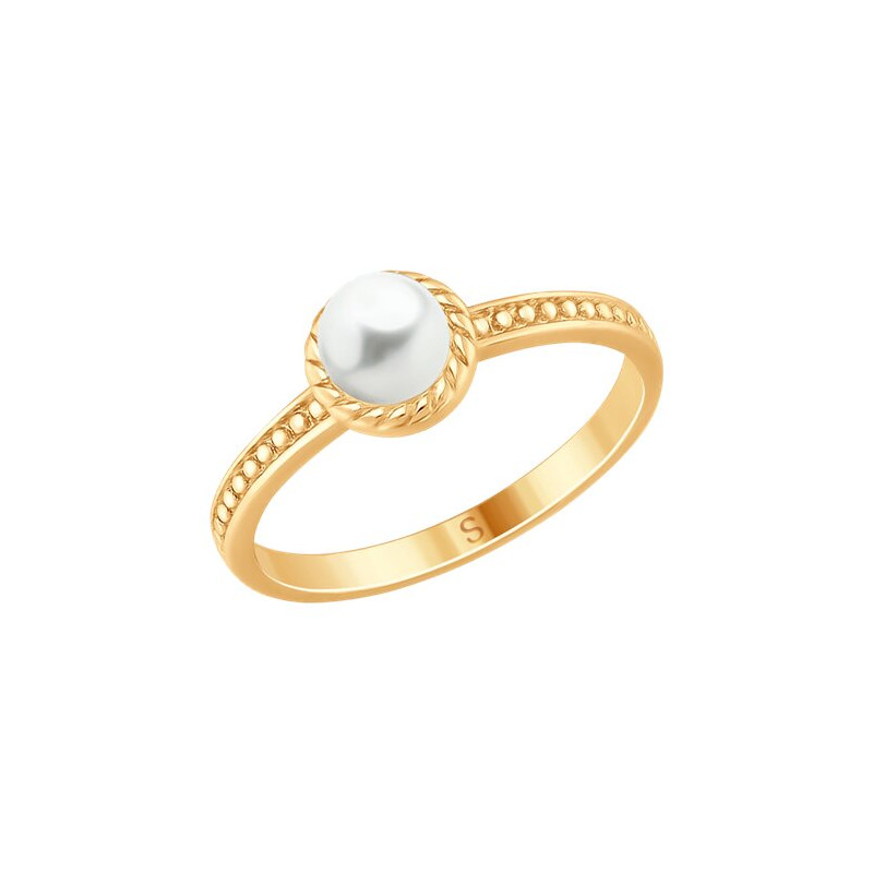 Vergoldeter Ring aus Silber 925 mit Perle