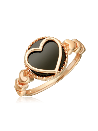 Damenring aus Rotgold 585° mit Onyx