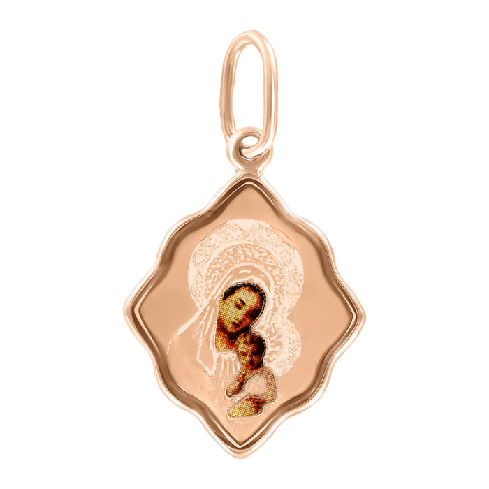 Ikonenanhänger Gottesmutter aus Rotgold 585