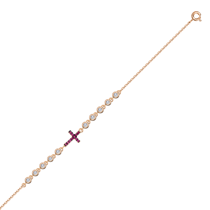 Armband aus Silber 925, rotgold vergoldet mit Zirkonia
