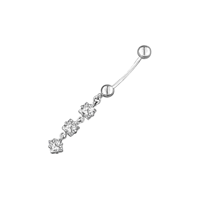 Bauchnabelpiercing aus Silber 925 mit Zirkonia