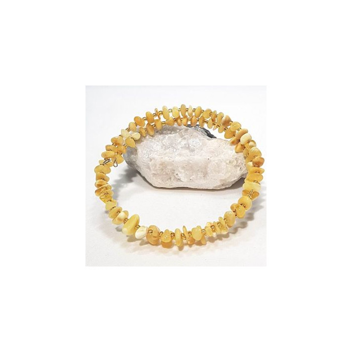 Bernsteinarmband aus baltischem Naturbernstein – Zitronenfarben, Bernsteine 5–6 mm