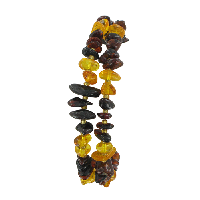 Bernsteinarmband aus baltischem Naturbernstein – Cognacfarben und Honigfarben, Bernsteine 5–6 mm