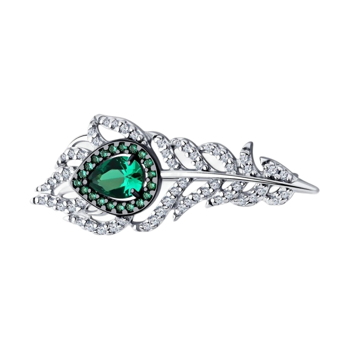 Brosche aus Silber 925 mit Zirkonia