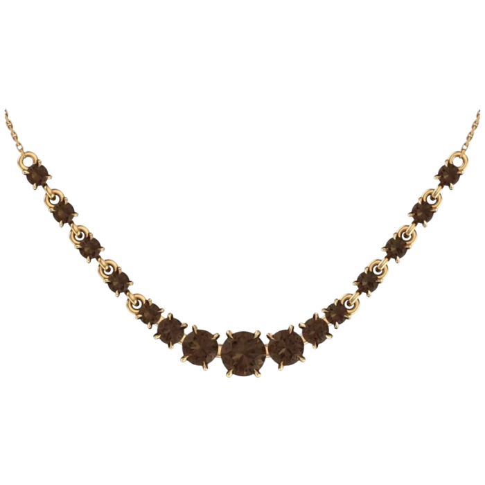 Collier aus Rotgold 585 mit Rauchquarz