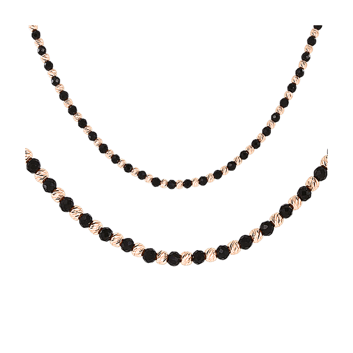 Collier aus Rotgold 585 mit Onyx