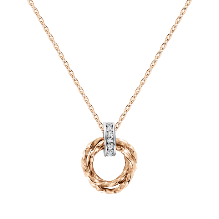 Collier aus Rotgold 585 mit Zirkonia