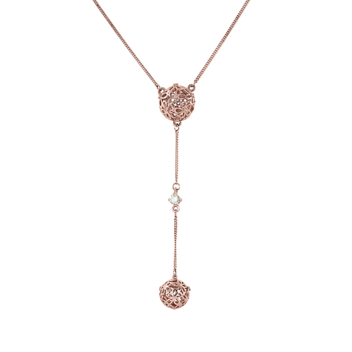 Collier aus Rotgold 585 mit Zirkonia und Swarovski Kristall