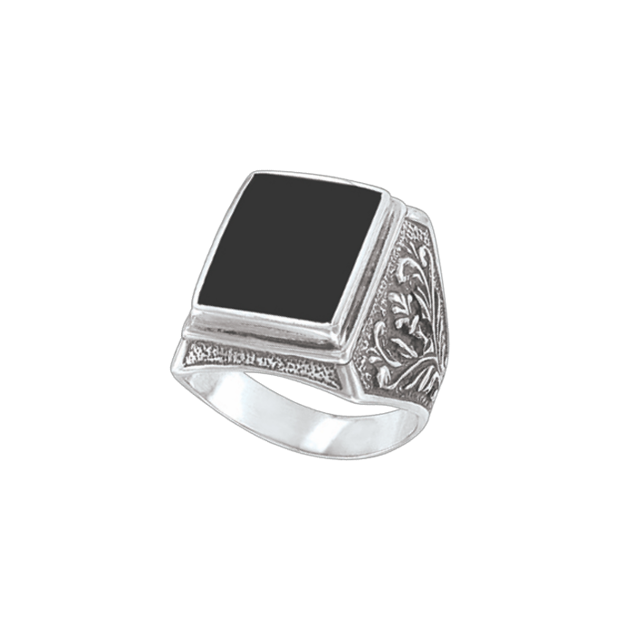 Herrenring aus Silber 925 mit Onyx