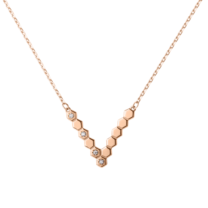 Collier aus Rotgold 585 mit Zirkonia