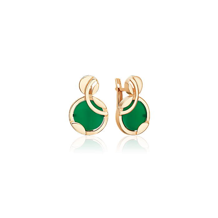 Ohrringe aus Rotgold 585° mit Achat