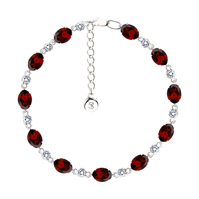 Silberarmband aus Silber 925 mit Granat und Zirkonia