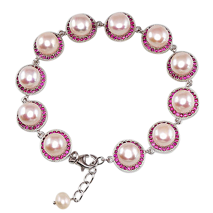 Silberarmband aus Silber 925 mit Perle und Zirkonia
