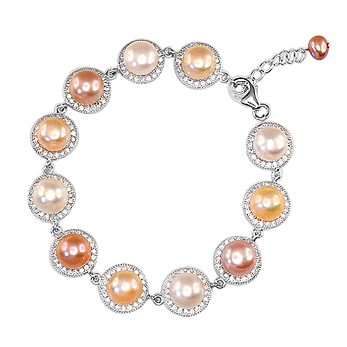 Silberarmband aus Silber 925 mit Perle und Zirkonia