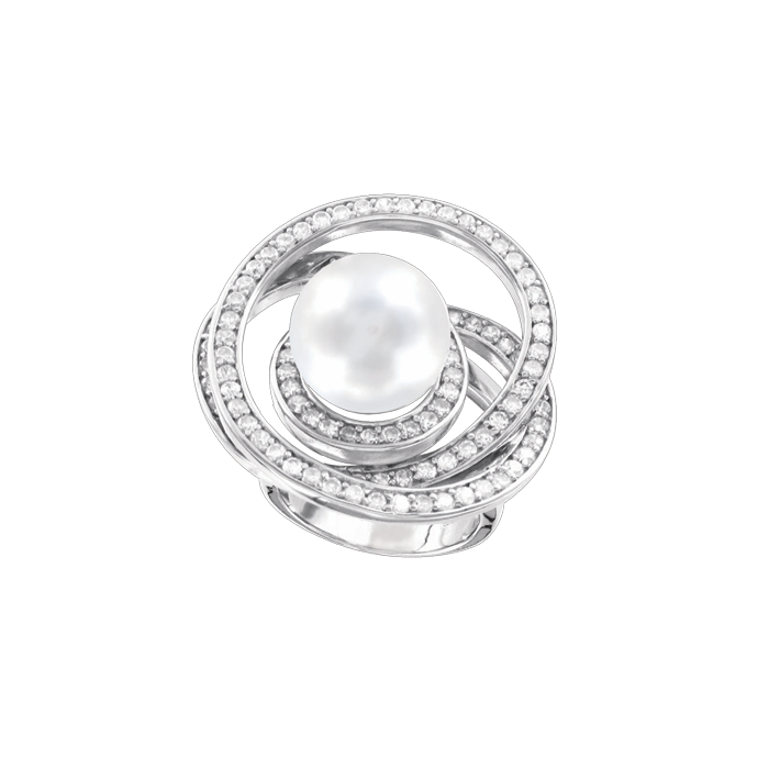 Silberring Damen aus Silber 925 mit Perle und Zirkonia
