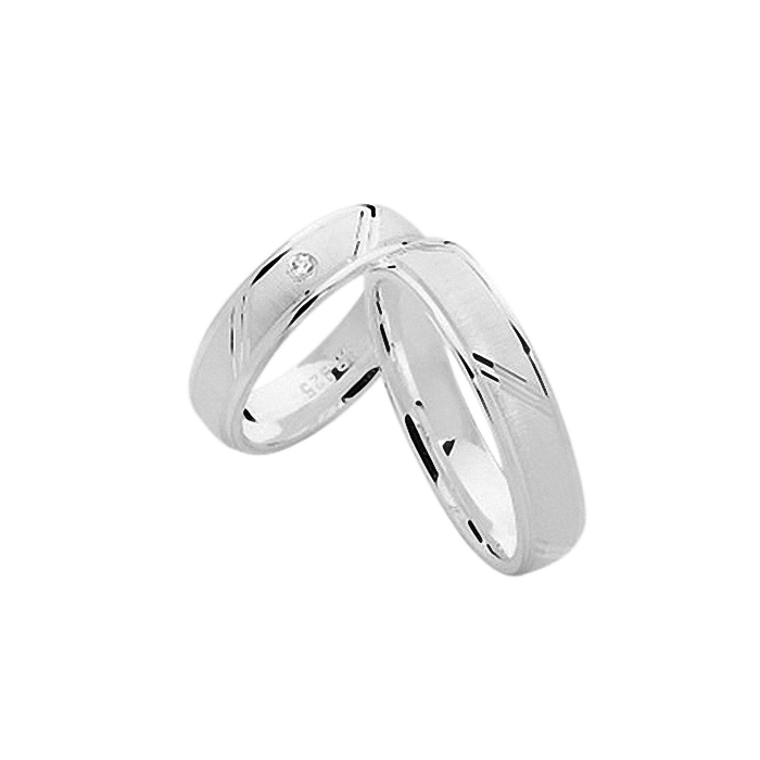 Trauring aus Silber 925 mit Zirkonia