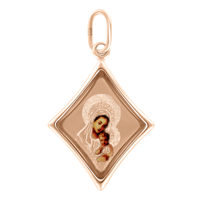 Ikonenanhänger Gottesmutter aus Rotgold 585