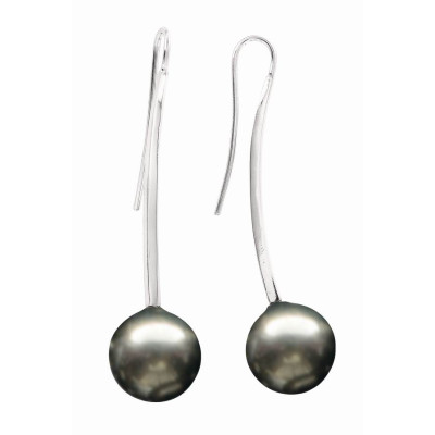 Ohrhänger aus Silber 925 mit schwarzen Perlen