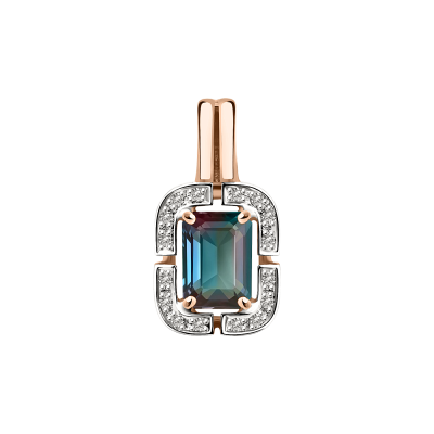 Anhänger aus Rotgold 585 mit Alexandrit und Brillant