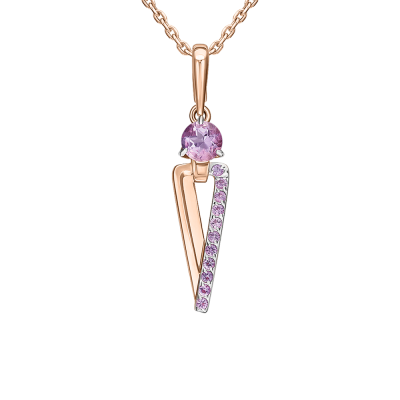 Anhänger aus Rotgold 585 mit Amethyst