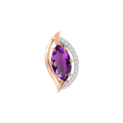 Anhänger aus Rotgold 585 mit Amethyst und Zirkonia