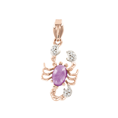 Anhänger aus Rotgold 585 mit Amethyst und Zirkonia