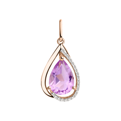 Anhänger aus Rotgold 585 mit Amethyst und Zirkonia