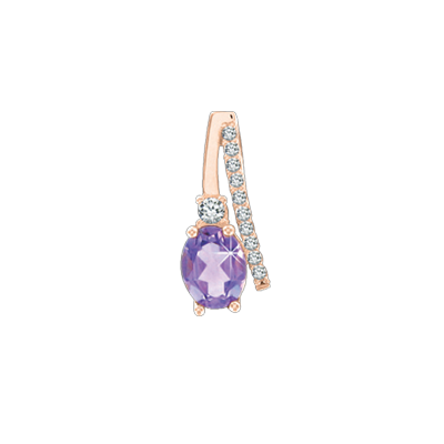 Anhänger aus Rotgold 585 mit Amethyst und Zirkonia