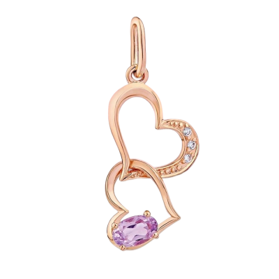 Anhänger aus Rotgold 585 mit Amethyst und Zirkonia