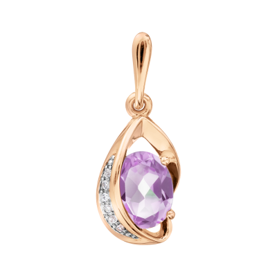 Anhänger aus Rotgold 585 mit Amethyst und Zirkonia