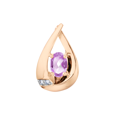 Anhänger aus Rotgold 585 mit Amethyst und Zirkonia