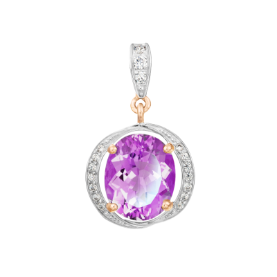 Anhänger aus Rotgold 585 mit Amethyst und Zirkonia