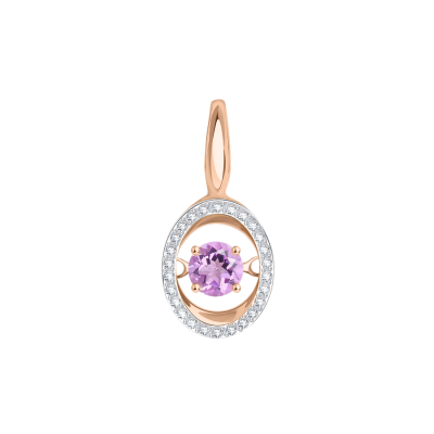 Anhänger aus Rotgold 585 mit Amethyst und Zirkonia