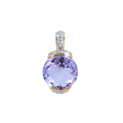 Anhänger aus Rotgold 585 mit Brillant und Amethyst
