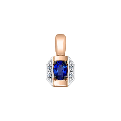 Anhänger aus Rotgold 585 mit Brillant und Saphir