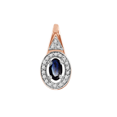 Anhänger aus Rotgold 585 mit Brillant und Saphir
