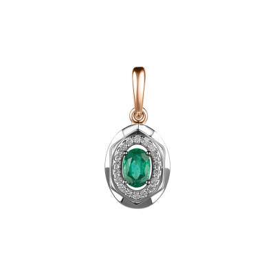 Anhänger aus Rotgold 585 mit Brillant und Smaragd