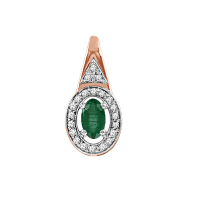 Anhänger aus Rotgold 585 mit Brillant und Smaragd