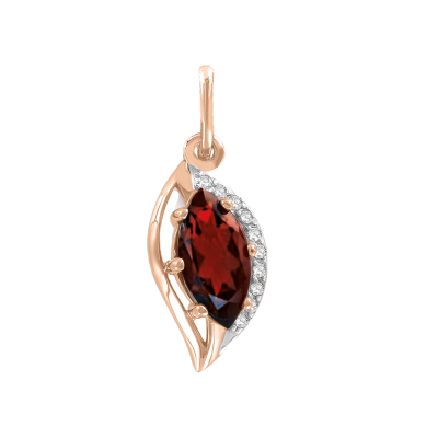 Anhänger aus Rotgold 585 mit Granat und Zirkonia