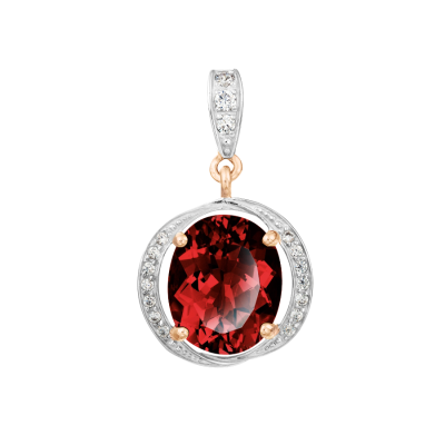 Anhänger aus Rotgold 585 mit Granat und Zirkonia