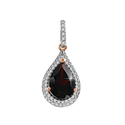 Anhänger aus Rotgold 585 mit Granat und Zirkonia