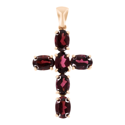 Anhänger aus Rotgold 585 mit Rhodolite