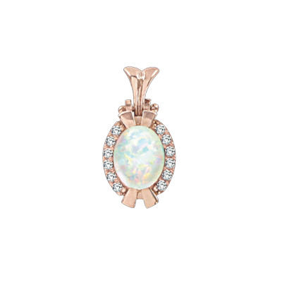 Anhänger aus Rotgold 585 mit Opal und Zirkonia