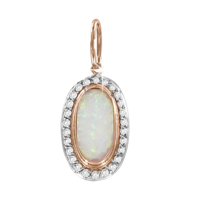Anhänger aus Rotgold 585 mit Opal und Zirkonia