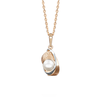 Anhänger aus Rotgold 585 mit Perle