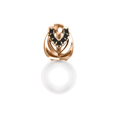 Anhänger aus Rotgold 585 mit Perle und Zirkonia