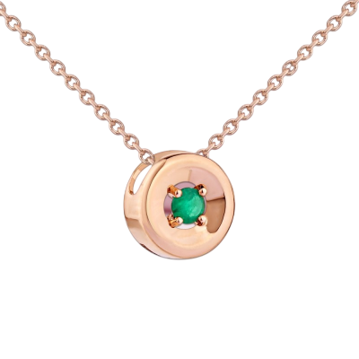 Slider-Anhänger aus Rotgold 585 mit Smaragd