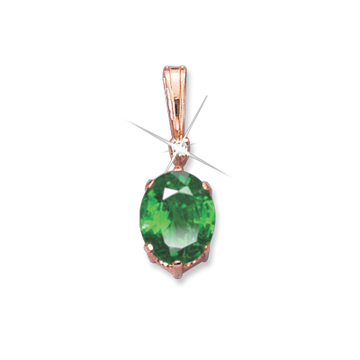 Anhänger aus Rotgold 585 mit Smaragd und Zirkonia