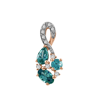 Anhänger aus Rotgold 585 mit Swarovski Kristall und Zirkonia