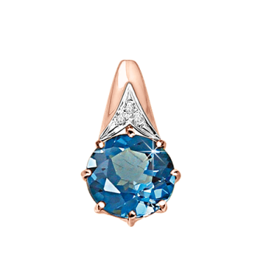 Anhänger aus Rotgold 585 mit Topas und Brillant
